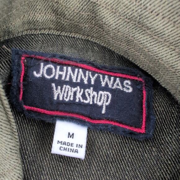 Johnny Was Military Jacket Zhenya Army Green Embroidery Stars Fatigue Utility M - Picture 5 of 7